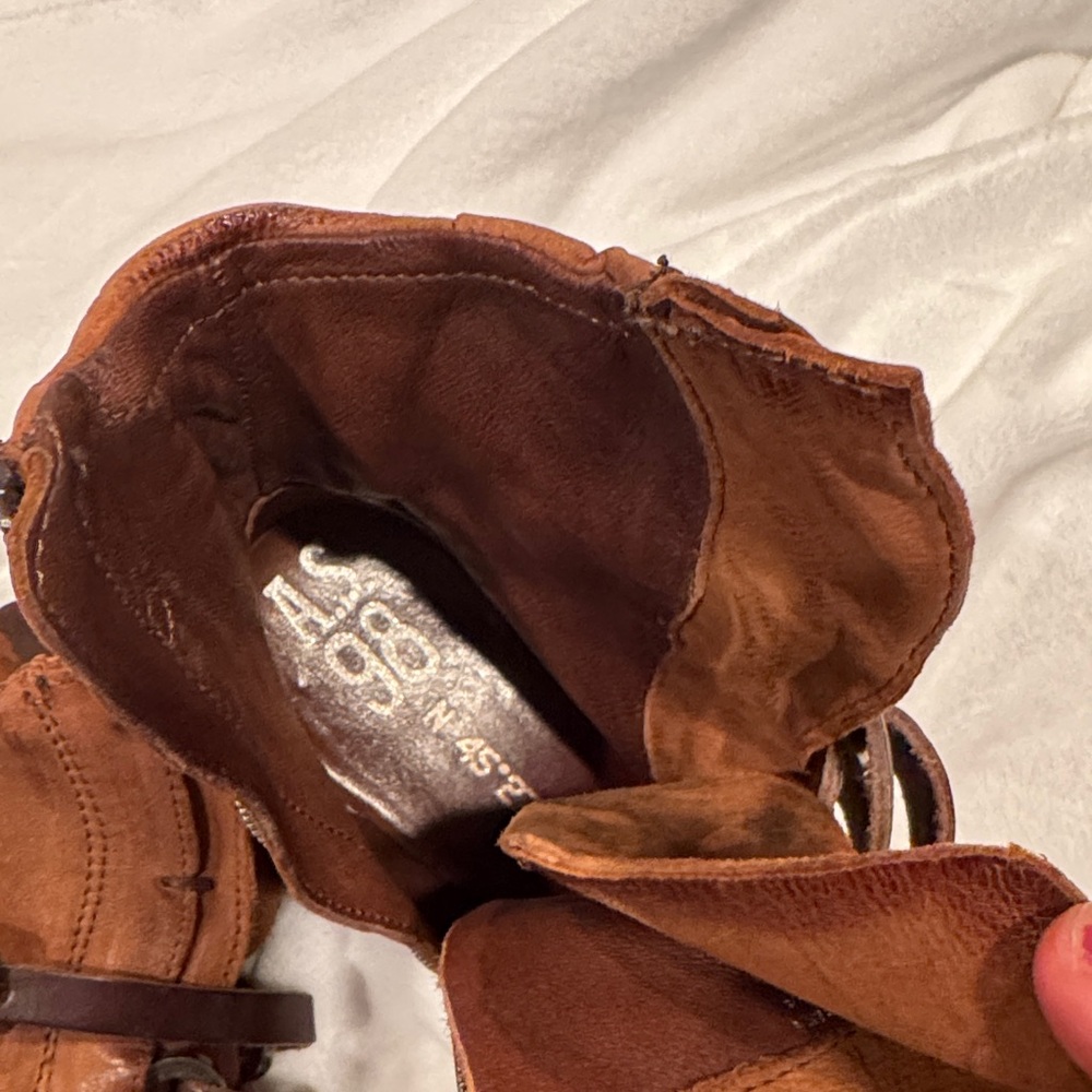 A.S.98 Brown Combat Boots with Strap Design - Picture 4 of 6